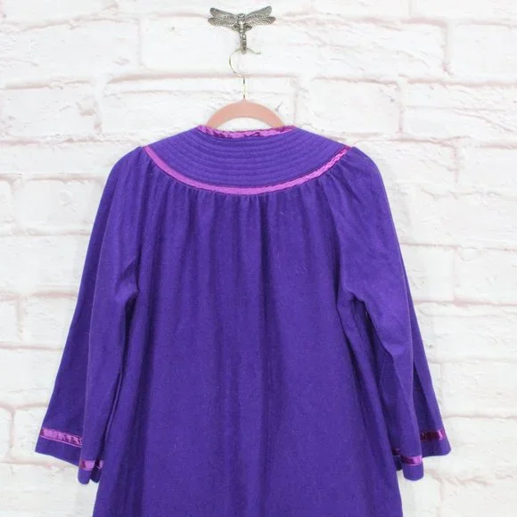 *Vintage Appel Womens Purple Polyester Snap Button Front Pockets Robe Size - Picture 6 of 8
